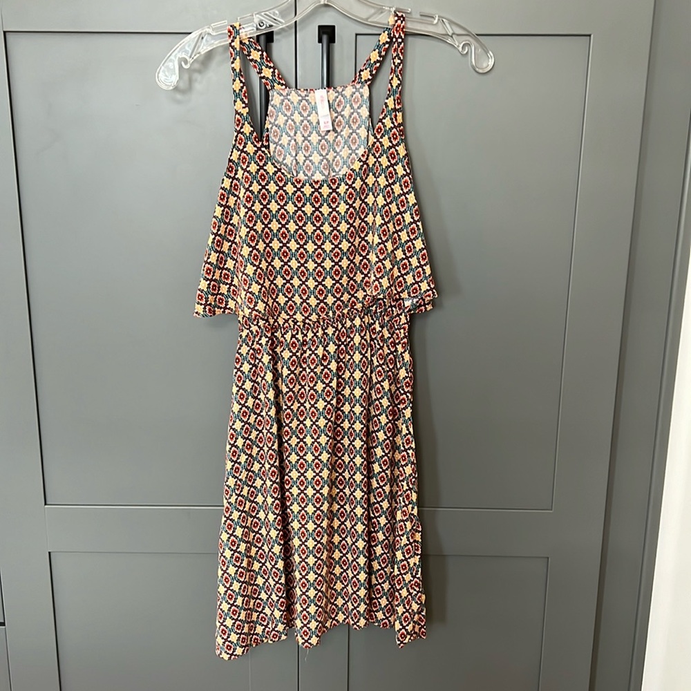 Like new{Xhilaration}Sz S Ruffle Top Aztec Print Sundress